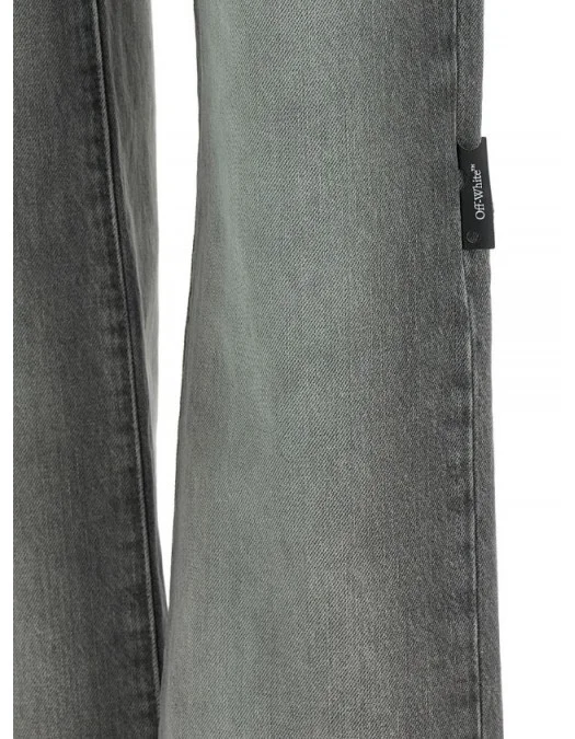 Blugi OFF WHITE, cut-out straight jeans, Grey - 2YA06ES26DEN002W055
