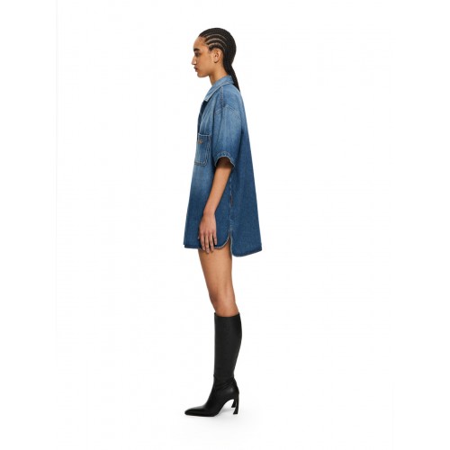 Rochie OFF WHITE, Royal Patch Denim Dress, Blue
