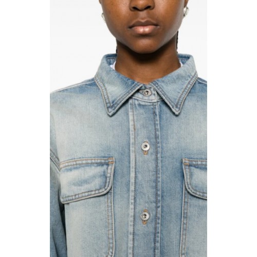 Jacheta OFF WHITE, chest-pocket button-fastening shirt