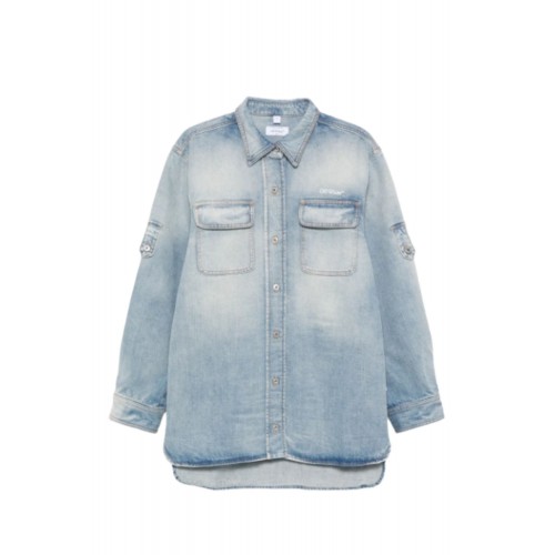 Jacheta OFF WHITE, chest-pocket button-fastening shirt