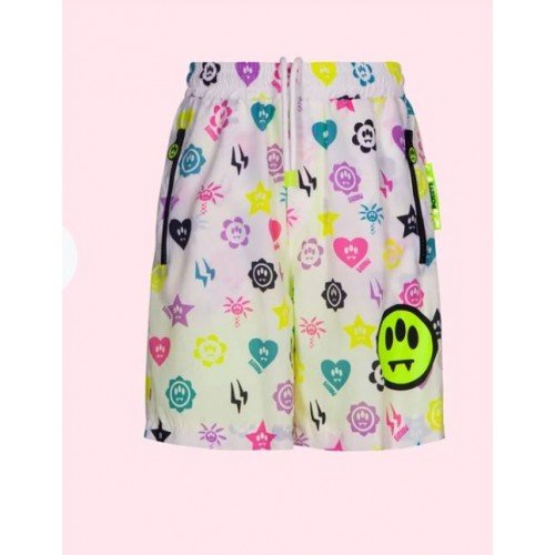 PANTALONI SCURTI BARROW, White with Print