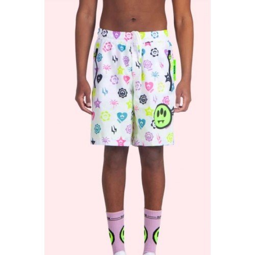 PANTALONI SCURTI BARROW, White with Print