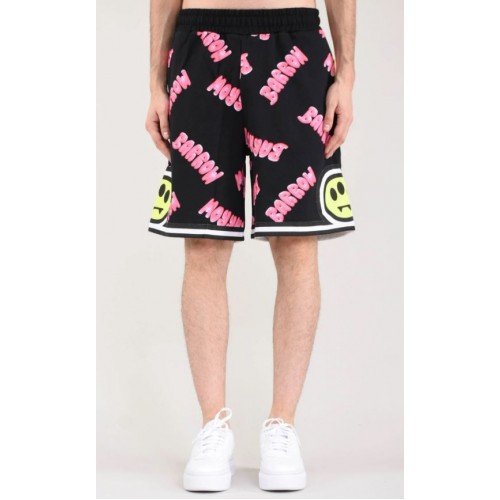 PANTALONI SCURTI BARROW, Black pink  Bumbac