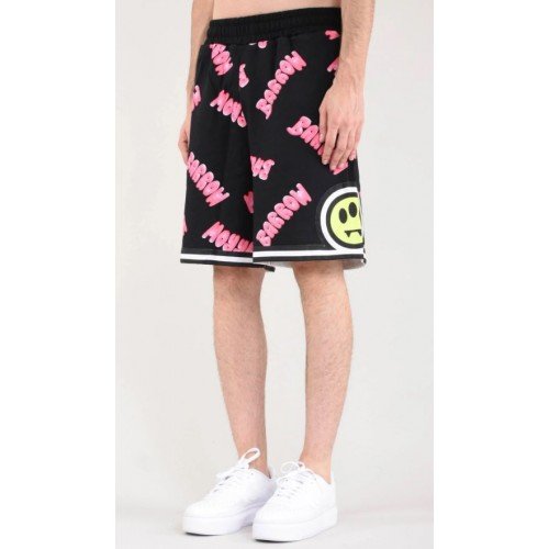 PANTALONI SCURTI BARROW, Black pink  Bumbac
