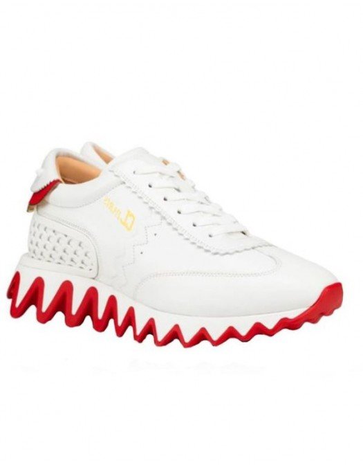 Sneakers Christian Louboutin,  Casual Style Studded Leather, White - 3200260W222