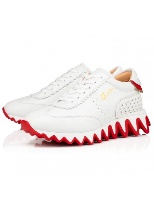 Sneakers Christian Louboutin,  Casual Style Studded Leather, White - 3200260W222