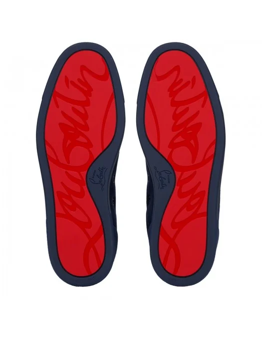 Sneakers Christian Louboutin, Spikes Design, Navy Blue