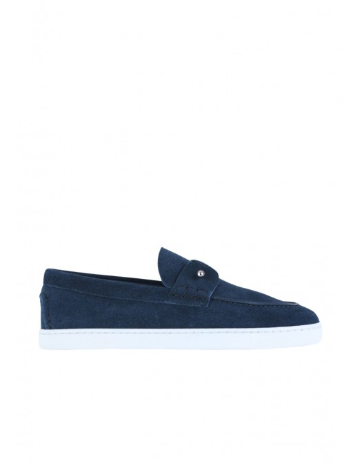 Loafers CHRISTIAN LOUBOUTIN, DARK BLUE LEATHER LOAFERS - 32401844361