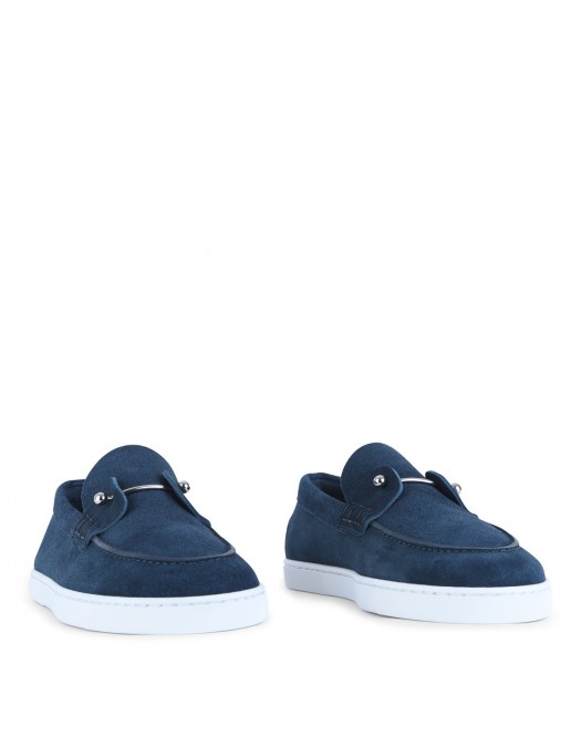 Loafers CHRISTIAN LOUBOUTIN, DARK BLUE LEATHER LOAFERS - 32401844361