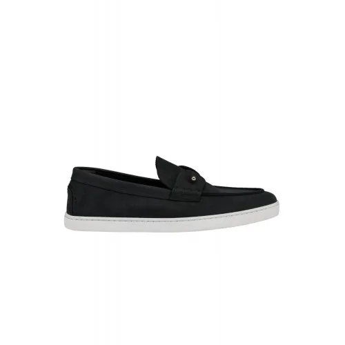 Loafers CHRISTIAN LOUBOUTIN, Boat Shoes - Reversed nubuck leather - Black - Men