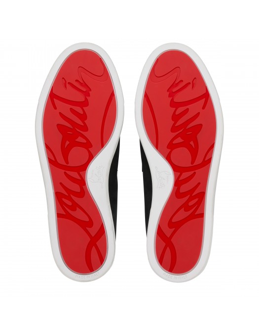 Loafers CHRISTIAN LOUBOUTIN, Boat Shoes - Reversed nubuck leather - Black - Men - 3240186B439