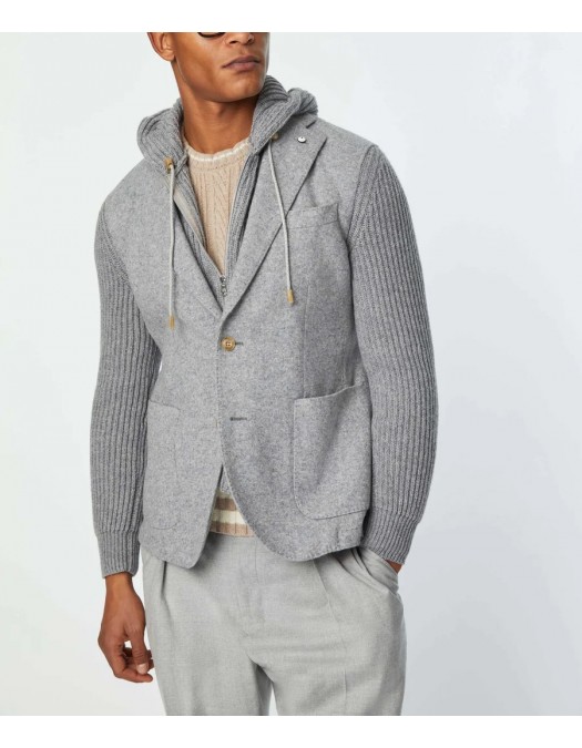 Geaca L.B.M 1911, Ivan Blazer Design, Wool, Grey - 3570022826