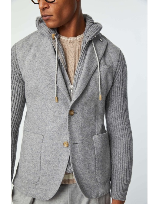 Geaca L.B.M 1911, Ivan Blazer Design, Wool, Grey - 3570022826