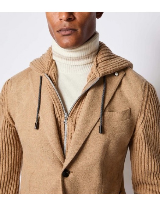 Jacheta L.B.M 1911, IVAN camel jersey jacket - 3570062826