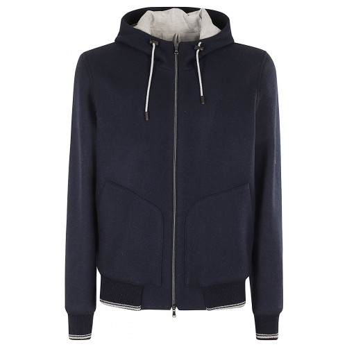 Jacheta L.B.M 1911, Zip Detail, Wool, Navy Blue Jacheta L.B.M 1911, Zip Detail, Wool, Navy Blue