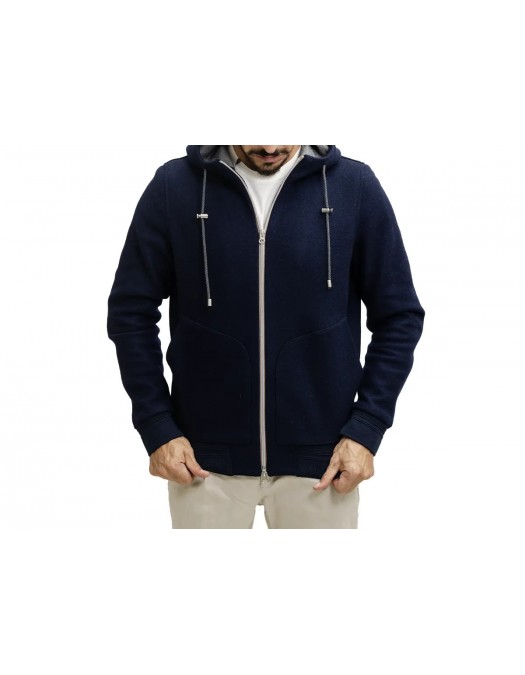 Geaca L.B.M 1911, Zip Detail, Wool, Navy Blue - 3570359375