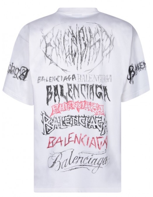 Tricou Balenciaga, Metal Print, 41675TPVO29065 Oversized - 41675TPVO29065