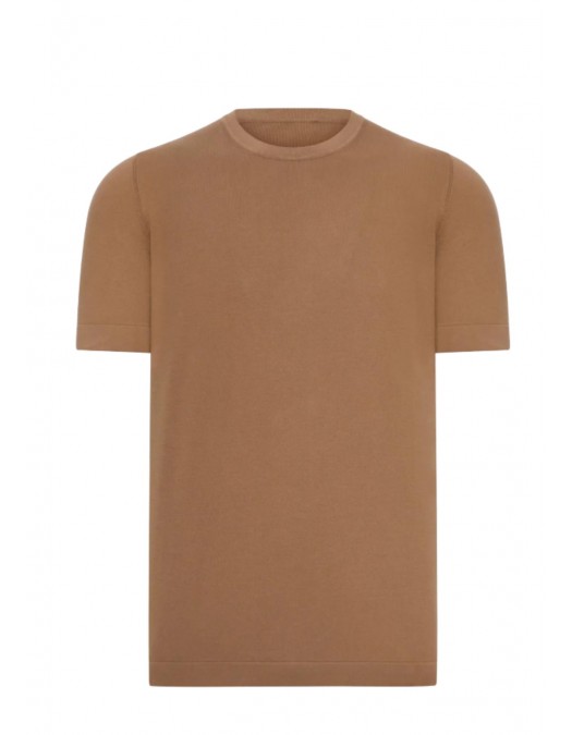 Tricou GRAN SASSO  Organic Cotton Vintage Knit Brown - 4316821820168