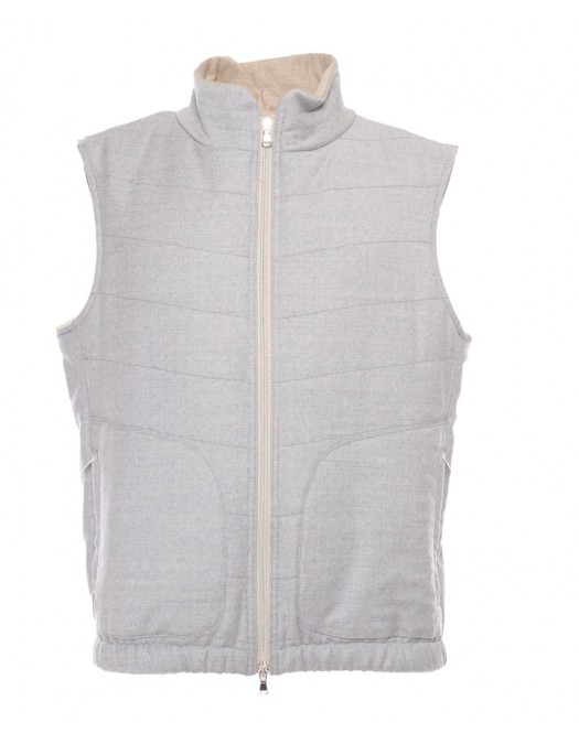 Vesta L.B.M 1911, Lightweight Wool Gilet, Grey - 4450439363