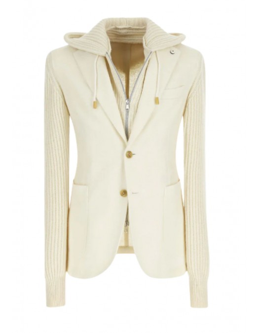 Jacheta L.B.M 1911, IVAN jacket in ivory jersey - 4550012826