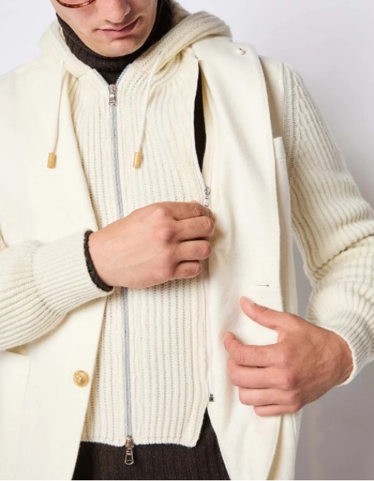 Jacheta L.B.M 1911, IVAN jacket in ivory jersey - 4550012826