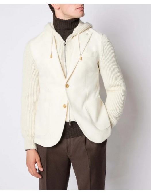 Jacheta L.B.M 1911, IVAN jacket in ivory jersey - 4550012826