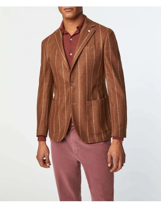 Sacou L.B.M 1911, Slim Fit, Triped Pattern Design, Brown - 4552132888