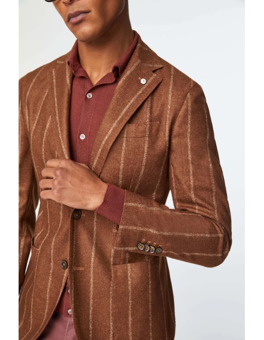 Sacou L.B.M 1911, Slim Fit, Triped Pattern Design, Brown - 4552132888