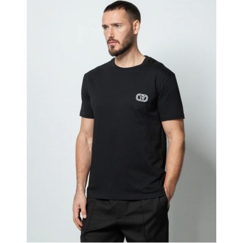 Tricou Valentino, Logo Label, 4V3MG10V9LJ0NO Tricou Valentino, Logo Label, 4V3MG10V9LJ0NO