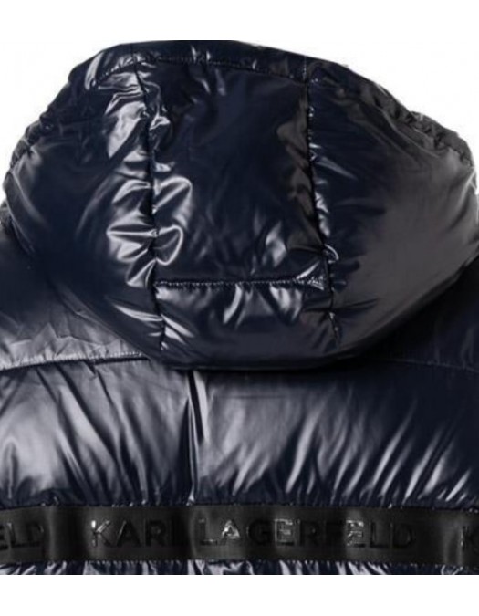 Geaca Karl Lagerfeld, Hooded Down Blouson, Bleumarin - 505005512505690