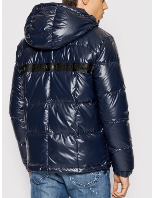 Geaca Karl Lagerfeld, Hooded Down Blouson, Bleumarin - 505005512505690