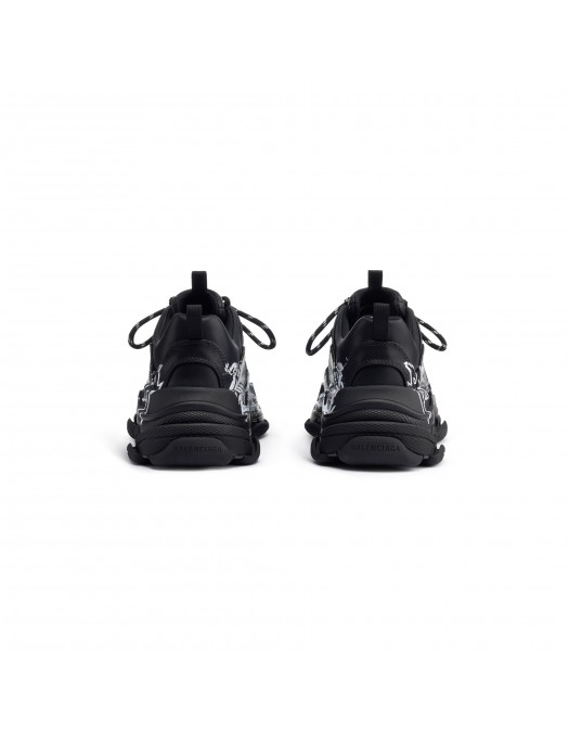 SNEAKERS BALENCIAGA, Triple S, Logo Print, Black - 524039W2FAY1090