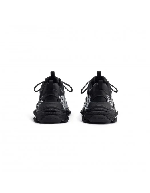 SNEAKERS BALENCIAGA, Triple S, Logo Print, Black - 524039W2FAY1090 SNEAKERS BALENCIAGA, Triple S, Logo Print, Black - 524039W2FAY1090