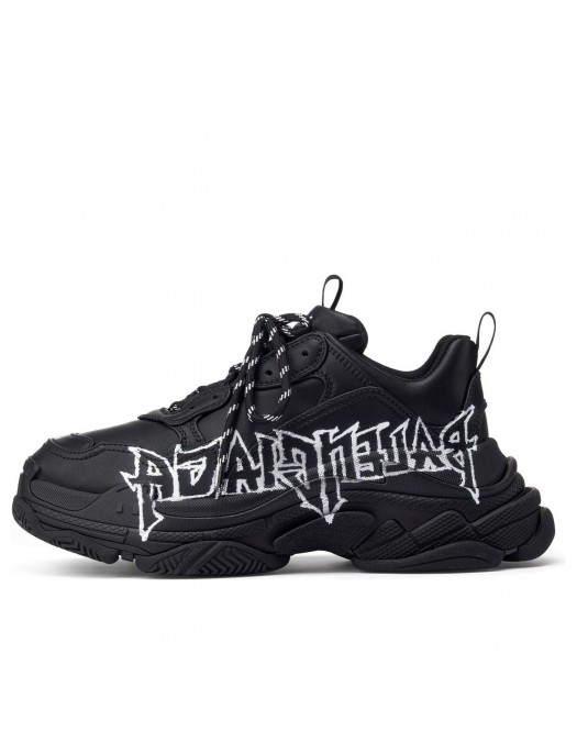 SNEAKERS BALENCIAGA, Triple S, Logo Print, Black - 524039W2FAY1090