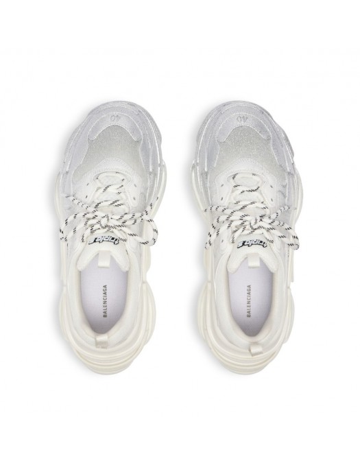 Sneakers BALENCIAGA, Women's Triple S Glitter Spray Sneaker in White/silver - 524039WTSGS9018