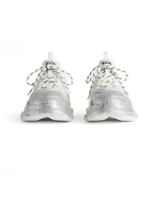 Sneakers BALENCIAGA, Women's Triple S Glitter Spray Sneaker in White/silver - 524039WTSGS9018
