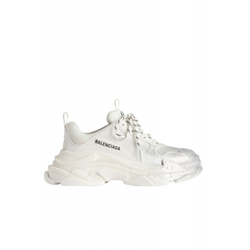 Sneakers BALENCIAGA, Women's Triple S Glitter Spray Sneaker in White/silver