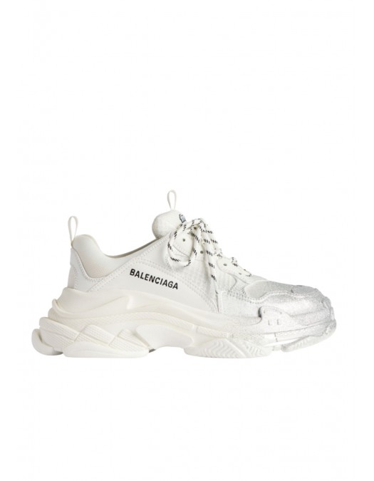 Sneakers BALENCIAGA, Women's Triple S Glitter Spray Sneaker in White/silver - 524039WTSGS9018
