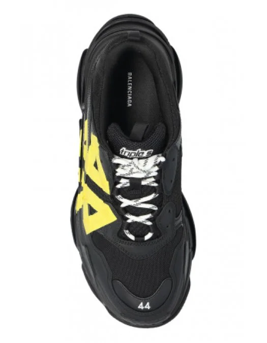 SNEAKERS BALENCIAGA, Triple S Design, Yellow Logo, Black - 536737WTRST1070 SNEAKERS BALENCIAGA, Triple S Design, Yellow Logo, Black - 536737WTRST1070