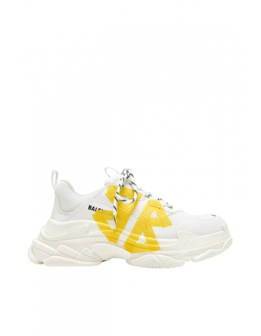 SNEAKERS BALENCIAGA, Triple S Tape, Yellow Detail, White Woman - 524039WTRST9070