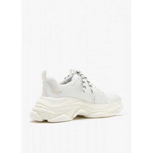 SNEAKERS BALENCIAGA, Triple S Tape, Yellow Detail, White Woman SNEAKERS BALENCIAGA, Triple S Tape, Yellow Detail, White Woman