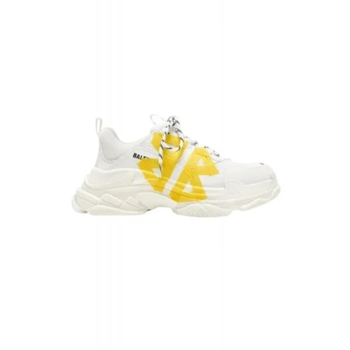 SNEAKERS BALENCIAGA, Triple S Tape, Yellow Detail, White