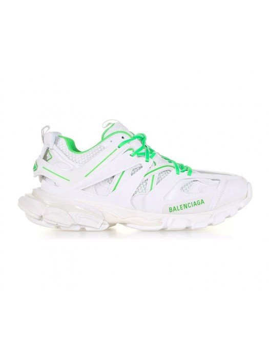 Sneakers Balenciaga, Track Trainers, Alb si Verde Neon - 542023W3AC29035