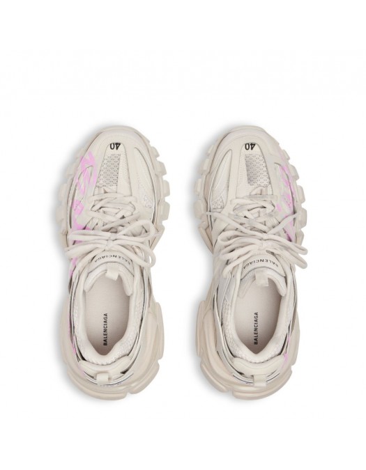 Sneakers BALENCIAGA, Women's Track Signature Sneaker in Beige/pink - 542436WTRHW9250