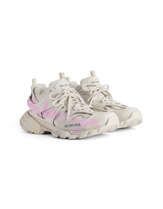 Sneakers BALENCIAGA, Women's Track Signature Sneaker in Beige/pink - 542436WTRHW9250