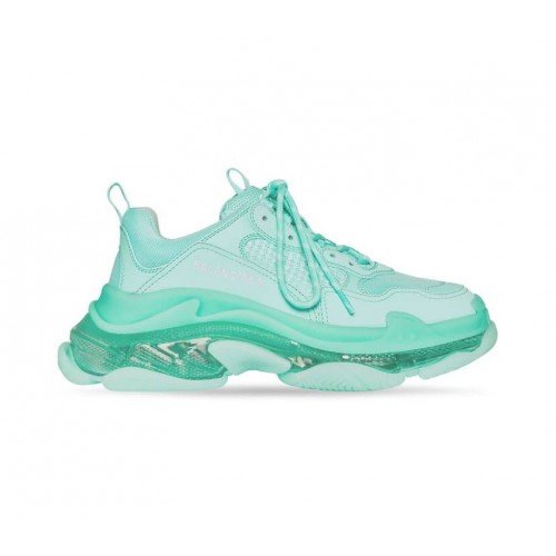 Sneakers BALENCIAGA Turquoise cu talpa transparenta Triple S