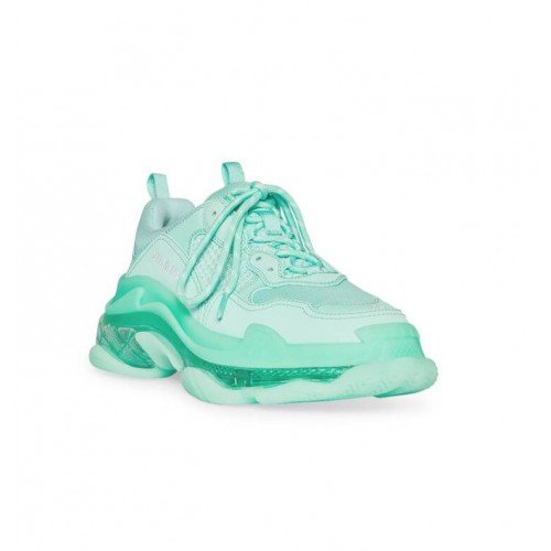 Sneakers BALENCIAGA Turquoise cu talpa transparenta Triple S