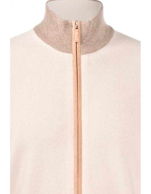 JACHETA GRAN SASSO, ALCANTARA, Full Zip, Beige - 5510619669589