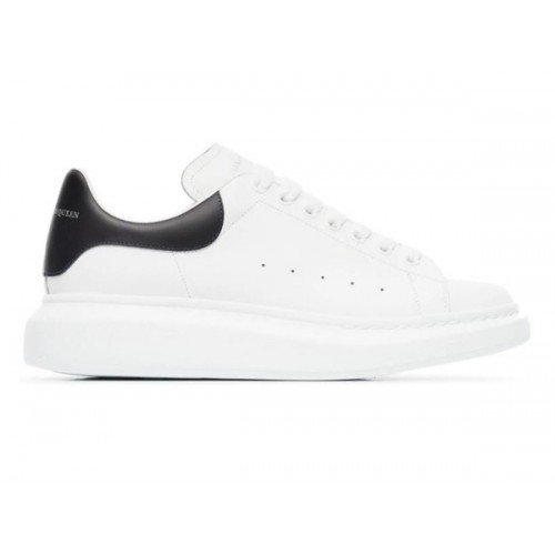 SNEAKERS ALEXANDER MCQUEEN   - 553680WHGP561, Piele Alb/Negru, Logo in spate