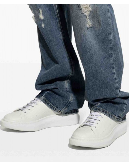 Sneakers ALEXANDER MCQUEEN, Oversize, Blue Details, Men, White - 553680WIEF19086